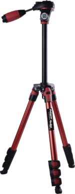 Rollei Fotopro S3 5Ft Aluminum Tripod | Light Weight & Sporty, Fashionable,Professional Video Tripod for DSLR, Smartphone, Cameras | Payload 2.5Kg | Red - Image 4