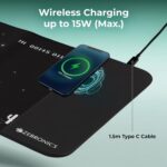 ZEBRONICS BLAZE C, Gaming Mouse Pad, with 15W Fast Wireless Charging, Micro Weave Texture, Optimized for Speed Operation, 1.5m Type-C Cable, Reinforced Edges, Large Surface - 80.5 x 30 x 0.6 cm - Image 4