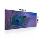 Gadgets WRAP Large Desk Mat Mouse Pad 11 x 23 Inch, Anti-Slip, Spill-Resistant, Ideal for Home, Office, Gaming Setups - Peacock Feather - Image 3