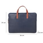 BonKaso Slimline Laptop Sleeve for 14 Inch Laptop | PVC Foam Leather Water Resistant Padded Laptop Cover | Slim Lightweight Laptop Sleeve for Office Travel Men Women - Blue - Image 4