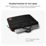 DailyObjects Stria Pro Laptop Bag with Handle| Recycled Durable Polyester | Compatible with Laptop/MacBook Air/Pro Upto 15 Inch| Water Resistant|Padded Compartment with Zip Closure -Black - Image 3