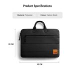 DailyObjects Stria Pro Laptop Bag with Handle| Recycled Durable Polyester | Compatible with Laptop/MacBook Air/Pro Upto 15 Inch| Water Resistant|Padded Compartment with Zip Closure -Black - Image 4