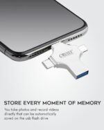 CROSS Flash Drive with Type-C Interface Mini Hangable PenDrive Compatible with Phone, (Lightning/USB/Type-C, 64 GB) - Image 5
