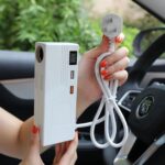 3 in 1 AC to DC Power Smart Converter 15A Car Cigarette Lighter Socket Plug AC 220V to DC 12V Power Adapter with 2 USB Ports(5V/2.4A +QC3.0) with LCD Screen | White - Image 3