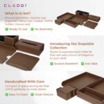 CLADD INTERNATIONAL Vegan Leather Complete All-In-One Multipurpose Personal Desk Organizer | Tissue Holder | Document Holder| Mouse Pad | Tissue Box | Bottle Tray | Brown,Rectangular, Square - Image 3
