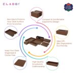 CLADD INTERNATIONAL Vegan Leather Complete All-In-One Multipurpose Personal Desk Organizer | Tissue Holder | Document Holder| Mouse Pad | Tissue Box | Bottle Tray | Brown,Rectangular, Square - Image 5