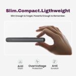 EVM EnConnect 10000mAh Multi-Port Power Bank, 22W PPS Fast Charging PD, Type-C & Micro USB Input, USB Output, Built-in Type-C Cable (L), Li-Polymer, Black, 1-Year Warranty (P0501-Black) - Image 6