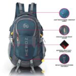 HEROZ Hammer Unisex Nylon 45 L Travel Laptop Backpack Water Resistant Slim Durable Fits Up to 17.3 Inch Laptop Notebook (ALL) (Grey & A. Blue 1000) - Image 5