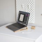Wooden Laptop Stand for Desk with Phone Holder – Ergonomic Adjustable Laptop Riser, Portable Foldable Wood Laptop Stand,Office Home Study Table Work from Home Desk Accessories - Image 4