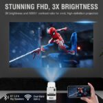 XElectron Techno Android 13 Smart Projector, 1080P & 4K Support, Bass Speaker, Rotatable Design, Remote Focus, Auto Keystone with Netflix, Prime, YouTube, etc, WiFi & BT, Screen Mirroring, 720P Native - Image 3