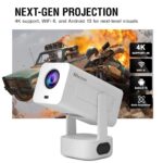 XElectron Techno Android 13 Smart Projector, 1080P & 4K Support, Bass Speaker, Rotatable Design, Remote Focus, Auto Keystone with Netflix, Prime, YouTube, etc, WiFi & BT, Screen Mirroring, 720P Native - Image 5