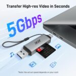Acer SD Card Reader, USB 3.0 & Type-C Micro SD Card Adapter Dual Slot OTG Memory Card Reader for MicroSD SDHC SDXC, Compatible with Laptop, PC, iPhone 17/16/15, MacBook Pro/Air, iPad Pro, Android - Image 3