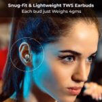 pTron Basspods P11 in-Ear TWS Earbuds w/Dual HD Mic, Pristine Sound, 24hrs Playtime, Mini Buds, Movie/Music Modes, Bluetooth V5.1 Wireless Headphones, Voice Assist, Type-C Charging & IPX4(Coal Black) - Image 4