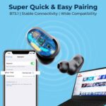 pTron Basspods P11 in-Ear TWS Earbuds w/Dual HD Mic, Pristine Sound, 24hrs Playtime, Mini Buds, Movie/Music Modes, Bluetooth V5.1 Wireless Headphones, Voice Assist, Type-C Charging & IPX4(Coal Black) - Image 5