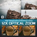 72MP Digital Camera 4K Video - 12X Optical & 30X Digital Zoom Autofocus, 270° Flip Screen, Professional Camera for Photography YouTube with WiFi, 32GB SD Card & 2 Batteries (Black) - Image 3