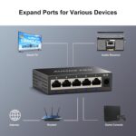 5 Port Gigabit Unmanaged Ethernet Switch, AUMOX PRO Home Network Hub, Office Ethernet Splitter, Plug-and-Play, Silent Operation, Desktop or Wall Mount, Fanless Metal Design - Image 6