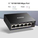 5 Port Gigabit Unmanaged Ethernet Switch, AUMOX PRO Home Network Hub, Office Ethernet Splitter, Plug-and-Play, Silent Operation, Desktop or Wall Mount, Fanless Metal Design - Image 8
