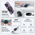 pTron Dynamo Ring V2 15W Magnetic Wireless Charger, Compatible with iPhone 15/14/13/12 Series, Samsung & Other Qi2 Enabled Devices, Compact & Sleek, 3A Type-C to Type-C 1m Cable Included (Black) - Image 3