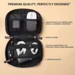 GadgetBite Vault Tech Kit Pouch for Cables, Chargers, and Adapters - Large Storage Travel Organizer for Power Banks and Electronics Accessories - Portable Gadget Organizer Bag - Black - Image 4