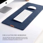 DailyObjects Premium Vegan Leather Mini Desk Mat Organiser | Anti-Skid | Anti-Slip | 63 * 28 cm | Reversible Desk Spread Turf Desk/Laptop Mat for Work from Home/Office/Gaming | Turf Felt - Blue - Image 3