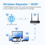 DBIT N300 2.4GHz WiFi Router with WISP Wireless Repeater Mode - Guest Network, Internet Access Control, Speed Limit, WPA2, WLAN Schedule, WPS, IPTV, Easy Setup, Compact Size (T1 Pro) - Image 3