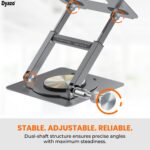 Dyazo 360° Rotating Laptop Stand | Height Adjustable & Foldable Riser with Swivel Base | Heat Vent & Anti-Slip Design | Laptop Holder for Desk & Standing Use | Fits Upto 15.6 Inch Laptops (Space Grey) - Image 6