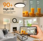 PANCA 12-Inch LED Ceiling Light with Remote | 24W 3-Color Dimmable Smart Ceiling Light with Night Light Mode | Warm, Cool & Neutral Flush Mount Round Ceiling Lamp for Home (Black) - Image 3