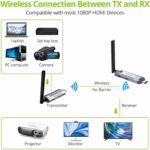50M Wireless HDMI Video Audio Transmitter Receiver Extender Display Adapter Dongle for TV Box Wireless HDMI Transmitter and Receiver, 164FT Long Range 2.4G/5G 1080P ABS (Silver). - Image 3