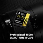 Lexar 512GB Professional 1800x UHS-II SDXC Memory Card (Gold Series) - Image 3