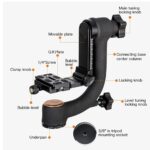 Yantralay Heavy Duty Tripod Gimbal Head Aluminium Alloy 360° Panoramic Gimbal with Arca-Swiss Standard 1/4'' Quick Release Plate and Bubble Level for Mirrorless/DSLR Cameras up to 12 Kgs - Image 4