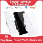 Tuya Smart Switches, US Standard, Neutral/No Neutral Wire Required, 1/2/3/4 Gang WiFi Touch Switch 121JL-WHITE-01 - Image 3