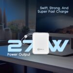 MPower X2 Powerbank | 27W High-Speed Output | 10000mAh Battery | Built-in Type-C & Lightning Cables | Dual Fast Charging Ports | Battery Display | Matte Finish | Multi-Layered Protection (White) - Image 5