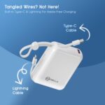 MPower X2 Powerbank | 27W High-Speed Output | 10000mAh Battery | Built-in Type-C & Lightning Cables | Dual Fast Charging Ports | Battery Display | Matte Finish | Multi-Layered Protection (White) - Image 6