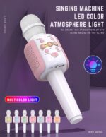 VRJTEC Kids Wireless Karaoke Microphone | Bluetooth Singing Mic with Built-in Speaker, Echo, Rechargeable & Portable Handheld Toy Mic for Boys & Girls Home Party Fun - Image 3