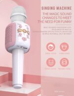 VRJTEC Kids Wireless Karaoke Microphone | Bluetooth Singing Mic with Built-in Speaker, Echo, Rechargeable & Portable Handheld Toy Mic for Boys & Girls Home Party Fun - Image 4