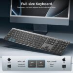 iClever Wireless Keyboard and Mouse DK03, Rechargeable Dual-Mode (Bluetooth+2.4G) Bluetooth Keyboard and Mouse Set, Ultra-Slim Multi-Device Keyboard for Mac, iPad, Apple, Android, Windows, Grey - Image 5