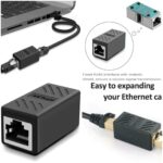 BLACK CROWN Ethernet Cable Connector, RJ45 Connector, LAN Cable Adapter, RJ45 Coupler, Powerline Network Adapter, Ethernet Female to Female Joiner, WiFi Extender Link USB Socket Switch - Image 3