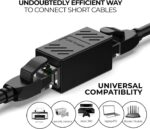 BLACK CROWN Ethernet Cable Connector, RJ45 Connector, LAN Cable Adapter, RJ45 Coupler, Powerline Network Adapter, Ethernet Female to Female Joiner, WiFi Extender Link USB Socket Switch - Image 4