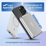 EVM EnMag 17 10000mAh Magnetic Wireless Power Bank, 22.5W Fast Charging, 15W Wireless Charging, Type-C & USB Output, Slim & Lightweight Portable Charger, Compatible with Android & iOS (EVM P0502-S) - Image 4