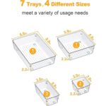 Seseno 7 pcs Set Plastic Drawer Organizer Set, Multi Sizes Desk Drawer Divider Organizers and Storage Bins for Makeup, Jewelry, Gadgets for Kitchen, Bedroom, Bathroom, Office [ 7 pcs Set ] - Image 3