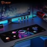 Tukzer Extended Gaming Mouse Pad, Desk Mat, High-Speed Mouse Tracking & Control | Stitched Edges, Non-Slip Rubber Base| for Computer Laptop Keyboard Office Home (Astronaut) - Image 3