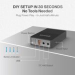 Geonix Trot R7 Mini UPS | Up to 6 Hours Backup | Dual 2000mAh Battery | DC & USB Output | Power Backup for WiFi Router, CCTV, Modem & Cordless Phone (Black) - Image 4