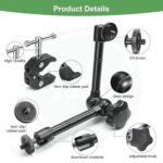 PHOTOMAX Magic Articulating Adjustable Arm with 1/4" Tripod Screw for DSLR Camera, LCD Monitor, LED Lights, Flash Light, Microphone (11 inch Articulating Arm with Holder) - Image 4