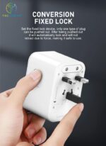 T Teclusive Gan 65w Universal Travel Adapter with Type C USB | International Worldwide Travel Charger Converter Multi Socket Plug with PD QC Super Fast Charging | 2000w - White - Image 4