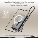Boat Energyshroom PB330 MagnaCharge 10000 mAh Magnetic Wireless Power Bank w/ 15W Wireless Charging, Metal Stand,Magnacharge Ring for iPhone and Android Phones w/Wireless Charge(Black) - Image 4