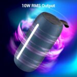 ZEBRONICS Sonic POD 20, Portable Bluetooth Speaker, 10 Watts, Upto 8 Hours Playback, RGB LED, Call Function, Fabric Finish with Carry Loop, BTv5.3 | TWS | USB | mSD | AUX (Blue) - Image 3