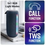 ZEBRONICS Sonic POD 20, Portable Bluetooth Speaker, 10 Watts, Upto 8 Hours Playback, RGB LED, Call Function, Fabric Finish with Carry Loop, BTv5.3 | TWS | USB | mSD | AUX (Blue) - Image 4