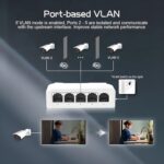 PoE Switch 5 Port, 1 in 4 Out Extender, Repeater Support IEEE802.3af/at/bt Powered 90W, 100Mbps Ethernet Powered Passthrough Switch, Extend 250m(328ft), Wall and Din-Rail Mount - Image 7