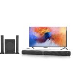 2 in 1 Separable 160W Sound Bar for Smart TV with Subwoofer, Bluetooth 5.0 Surround Sound System for Home Theater, ARC/Optical/Aux/USB TV Speaker, Treble/Bass Adjust, 10 EQ Modes, Remote Included - Image 2