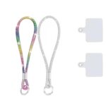 2Pcs Phone Charm, Mobile Charms for Women, Stylish Phone Lanyard with Full Diamond Design, Hands-Free Phone Chain Accessory for Most Smartphones, White and Colorful Diamond Charms - Image 2